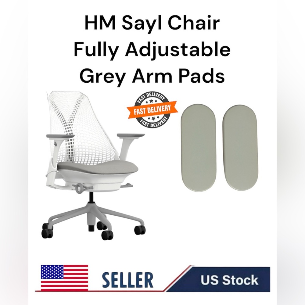 Herman Miller Sayl Chair Replacement 4D Grey Arm Pads